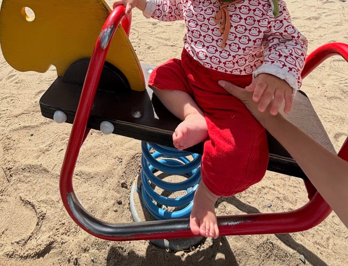 Customer photo review of Red & Gold Day After Day Reversible Trousers