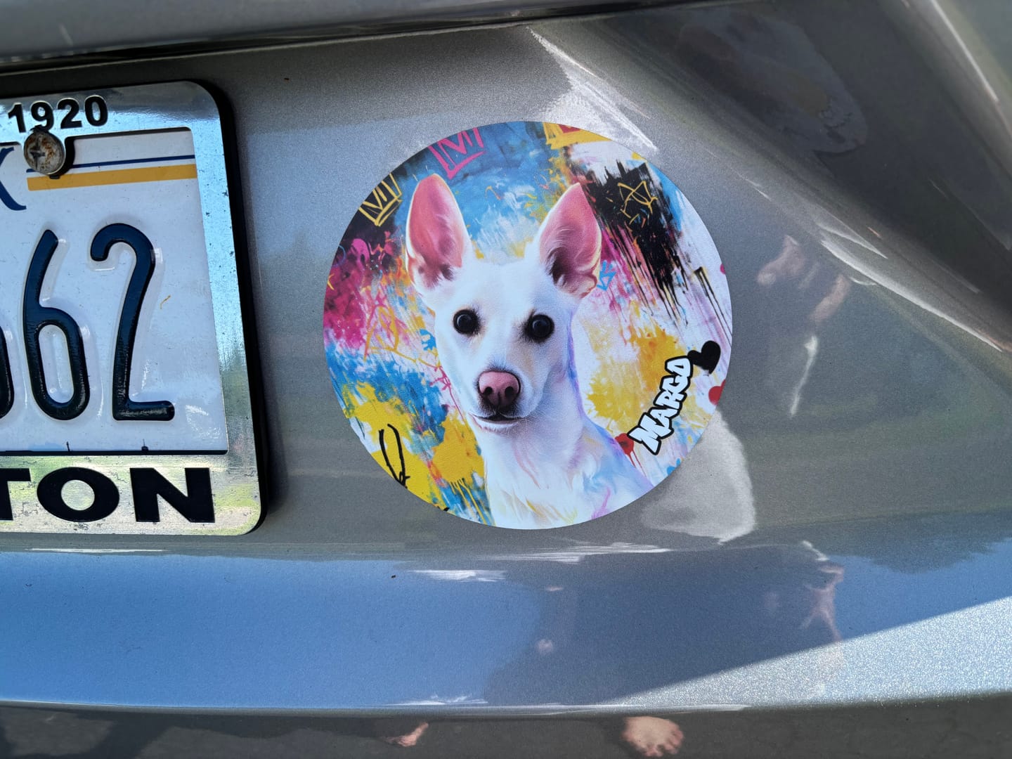 Customer photo review of Graffiti - Personalized Car Magnet