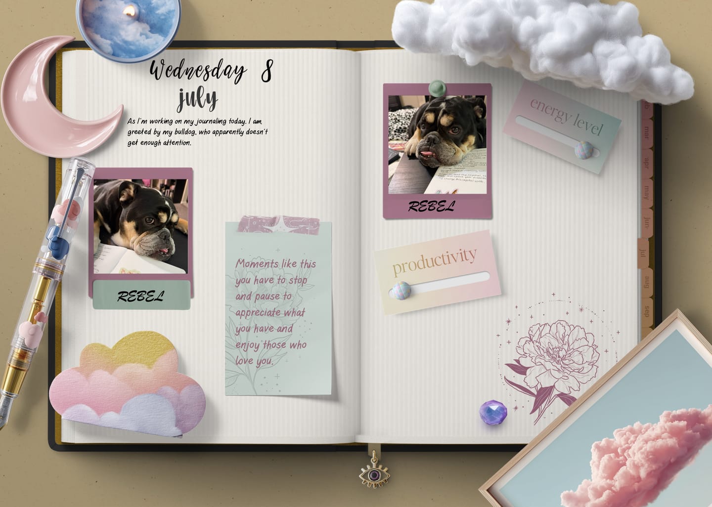 Customer photo review of Cloud-inspired Realistic Digital Stickers Kit