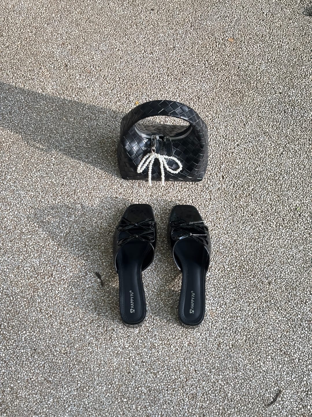 Customer photo review of Valeria Glossy Ribbon Mules