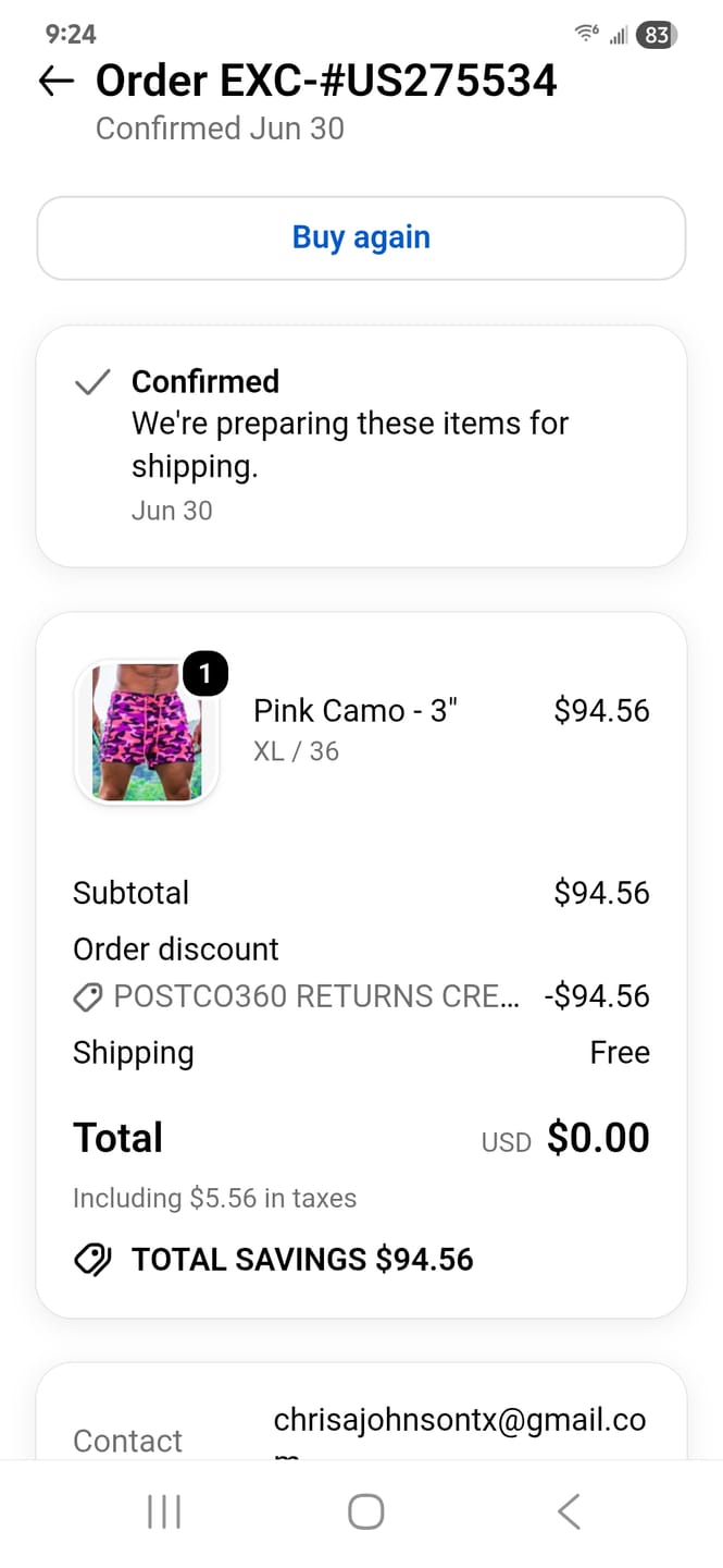 Customer photo review of Shipping Protection