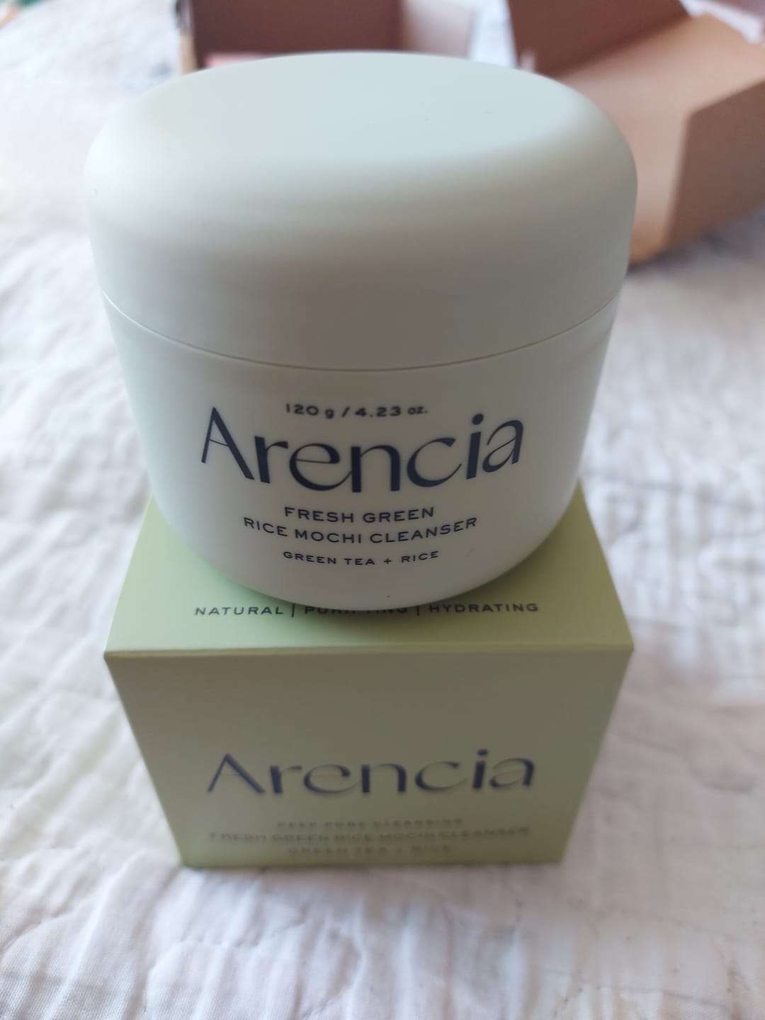 Customer photo review of Attīrošs līdzeklis ar zaļo tēju un Āzijas centellu Arencia Fresh Green Rice Mochi Cleanser