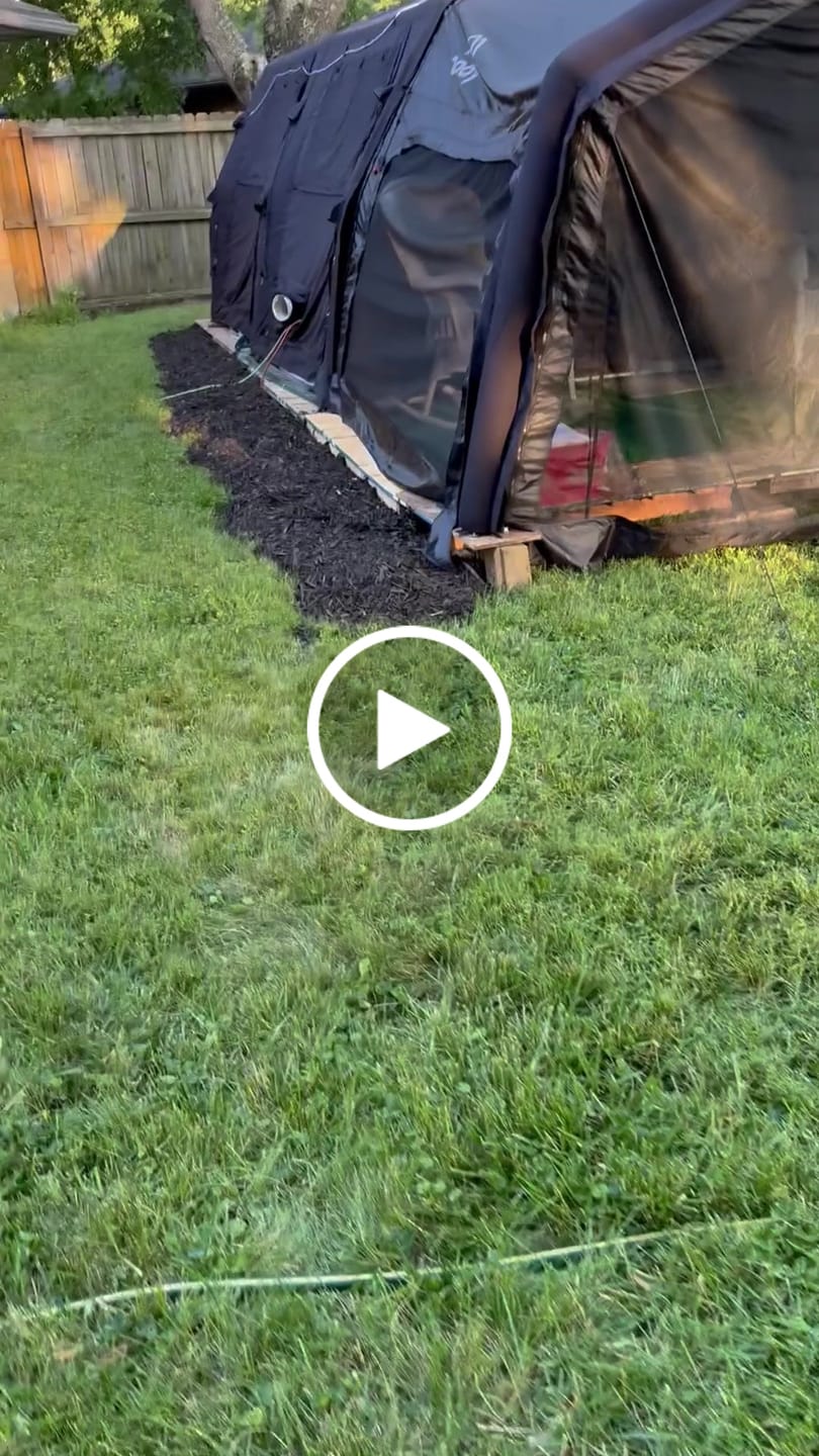 Customer video review of Coody AirTarp Inflatable Canopy Extension for 17.2, 13.6, 10.0 & Hub AirTents – Black