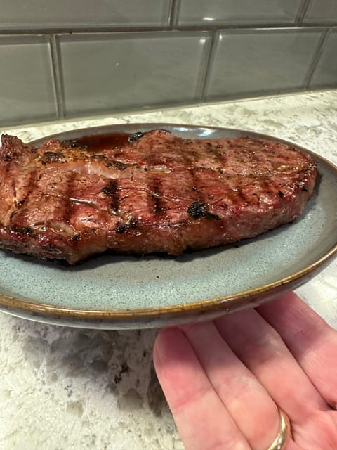 Customer photo review of USDA Choice Boneless Ribeye Steak
