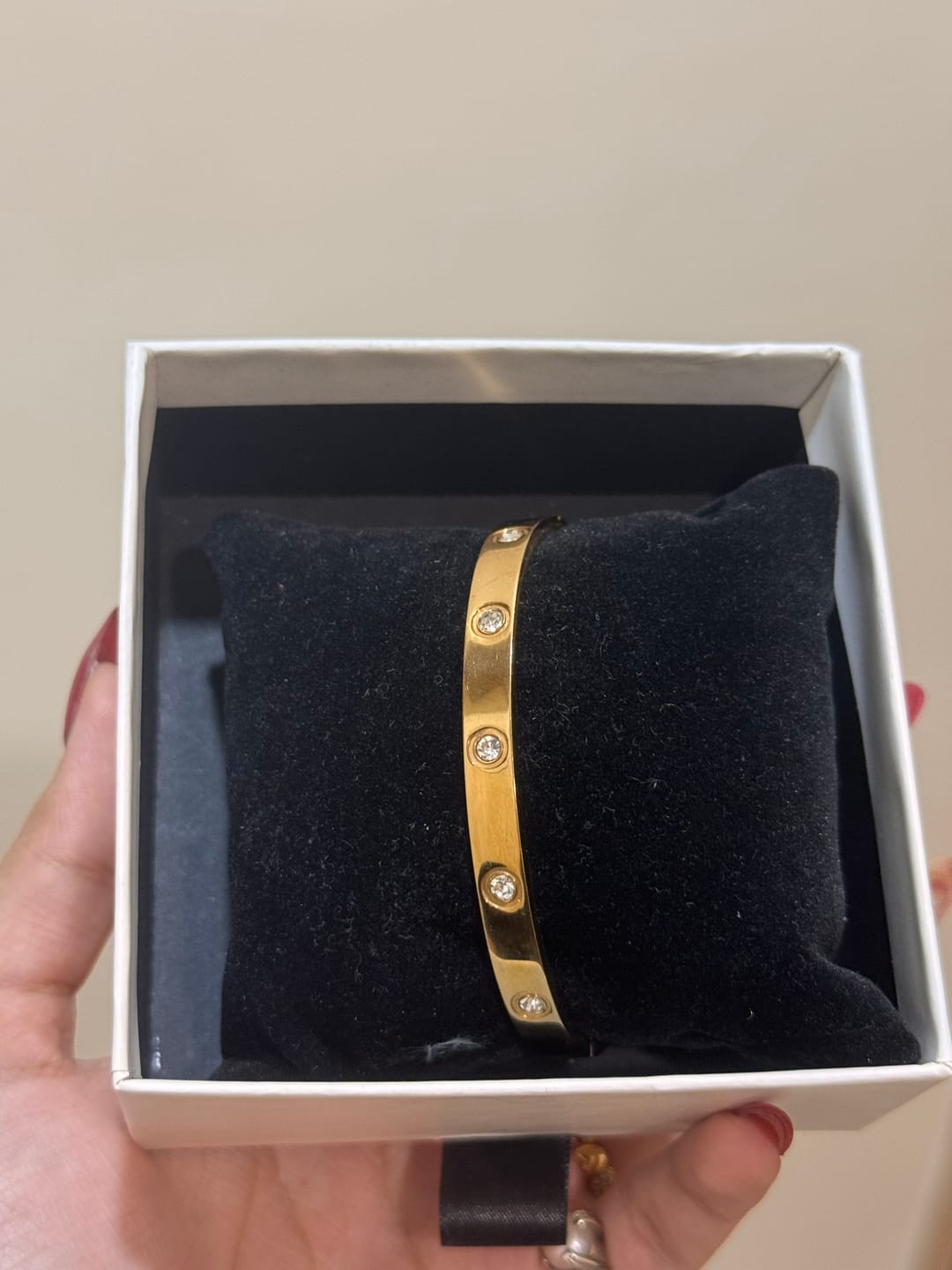Customer photo review of Crystal Love Bangle Bracelet