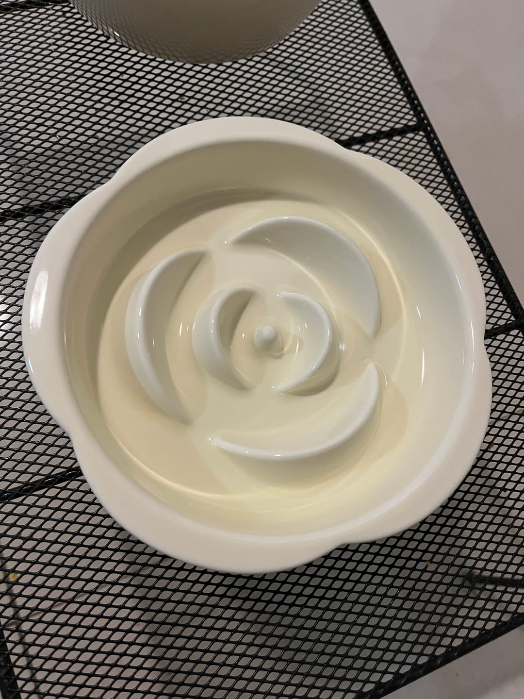 Customer photo review of Ceramic Slow Feeder Bowl / Water Bowl with Optional Acrylic Stand