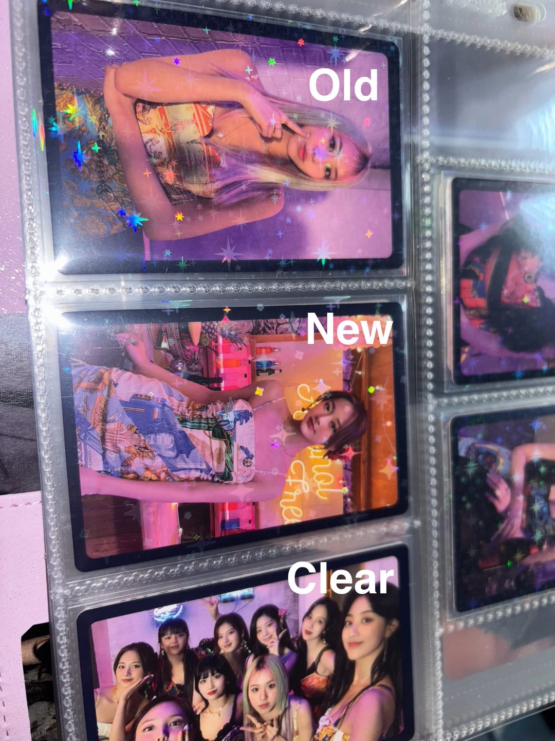 Customer photo review of MIXED PACK - PREMIUM HOLOGRAPHIC PHOTOCARD SLEEVES