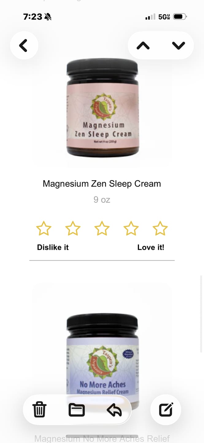 Customer photo review of Magnesium Zen Sleep Cream