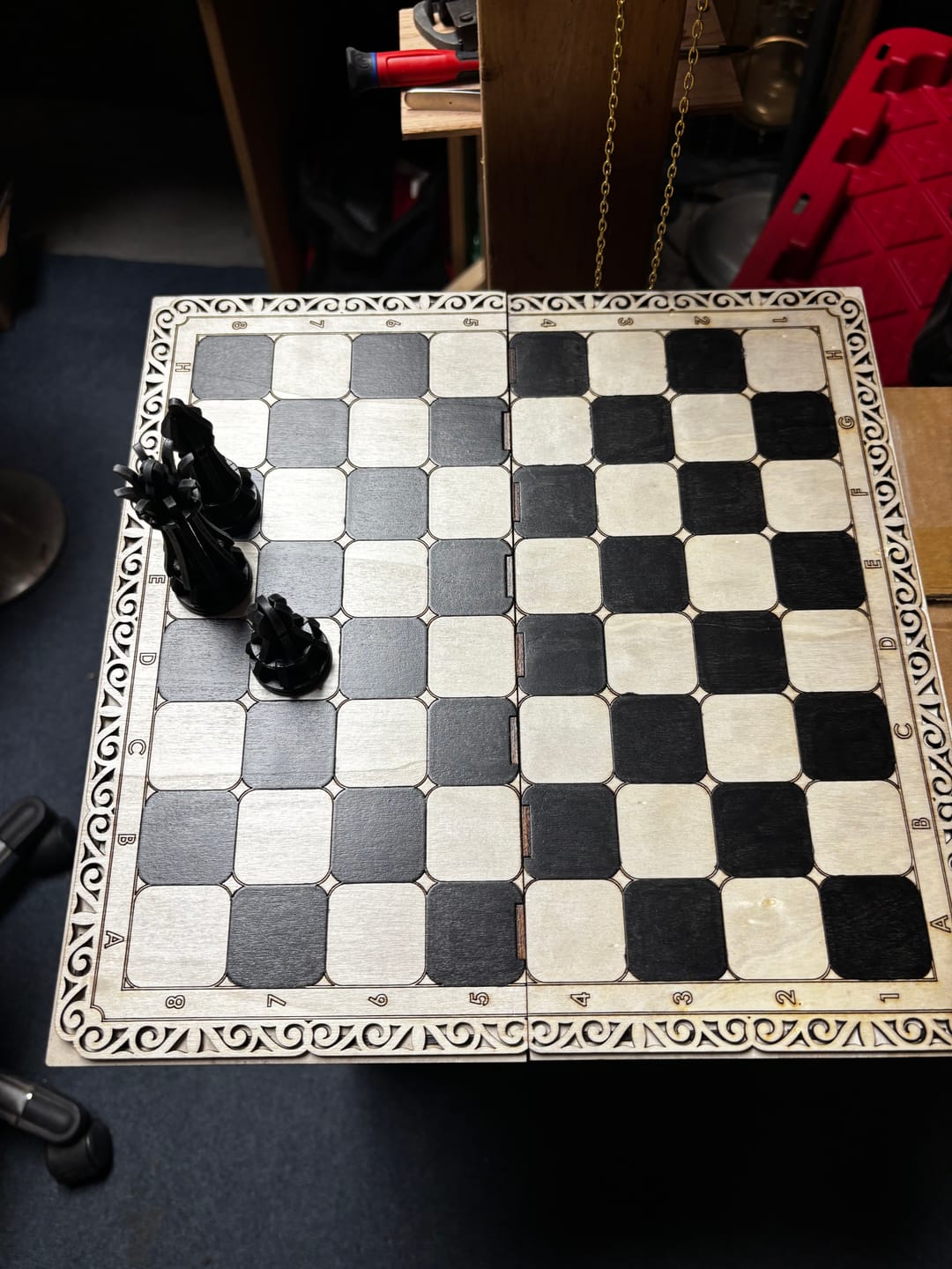 Customer photo review of Chess Board Laser Cut SVG File
