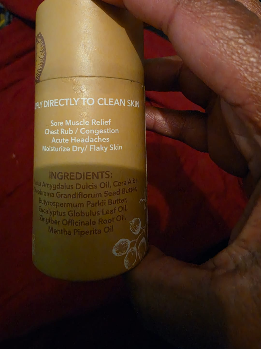 Customer photo review of Sweet Ginger Vapor Rub Stick