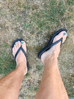 Customer photo review of Black - Arch Support Flip Flops