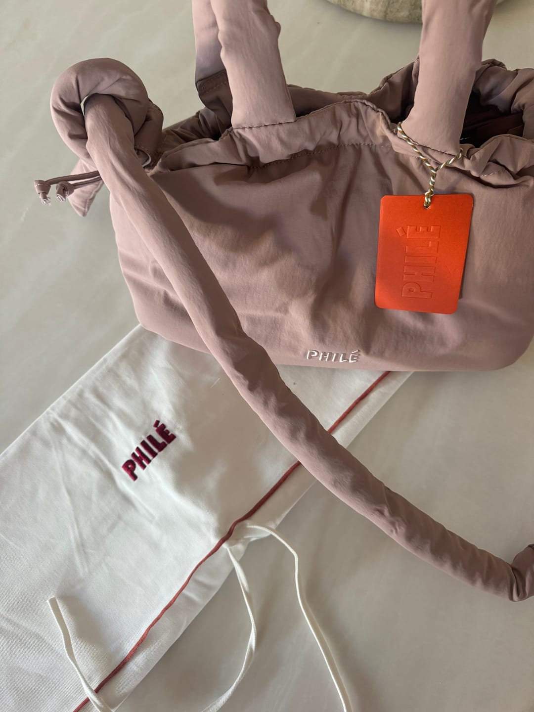 Customer photo review of Pram Caddy - Dusty Rose