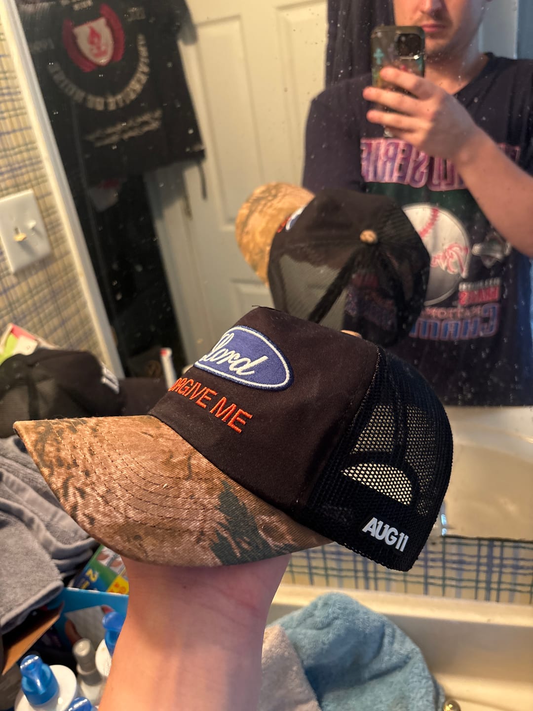 Customer photo review of Lord Forgive Me Camo/Blk (Unstructured Mesh Trucker)