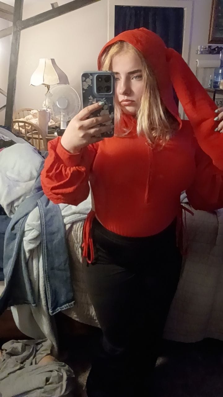 Customer photo review of Red Bunny Ear Hoodie Bodysuit  MG01