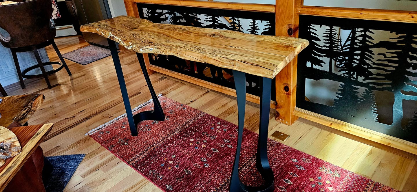 Customer photo review of Console Table Legs 207 Curva 28" H Metal Furniture for Modern Custom Style