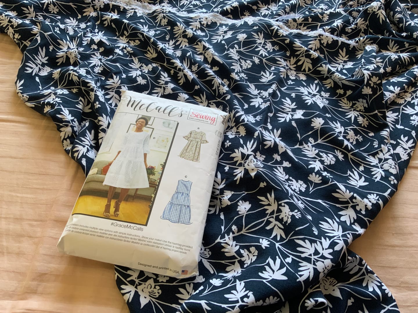 Customer photo review of Busy Flower Vines Viscose Challis Fabric