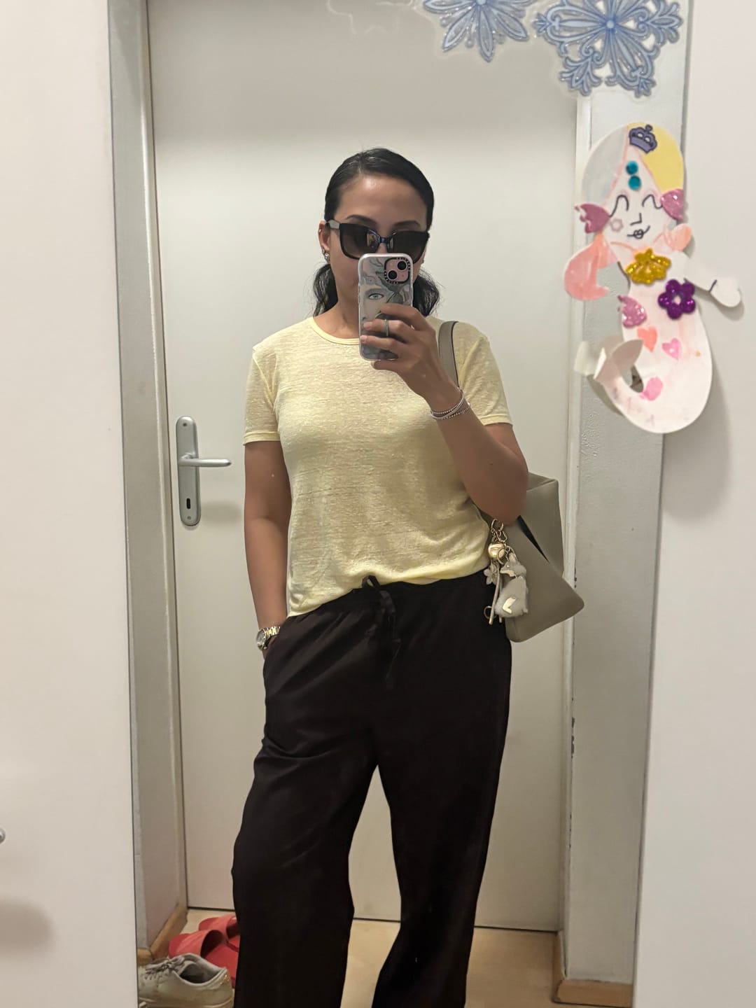 Customer photo review of Charlie Large Leather Shoulder Bag
