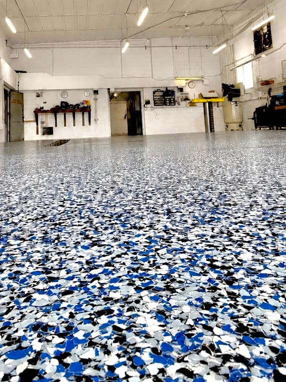 Customer photo review of Epoxy Floor Polymer Flakes - Torginol Collection
