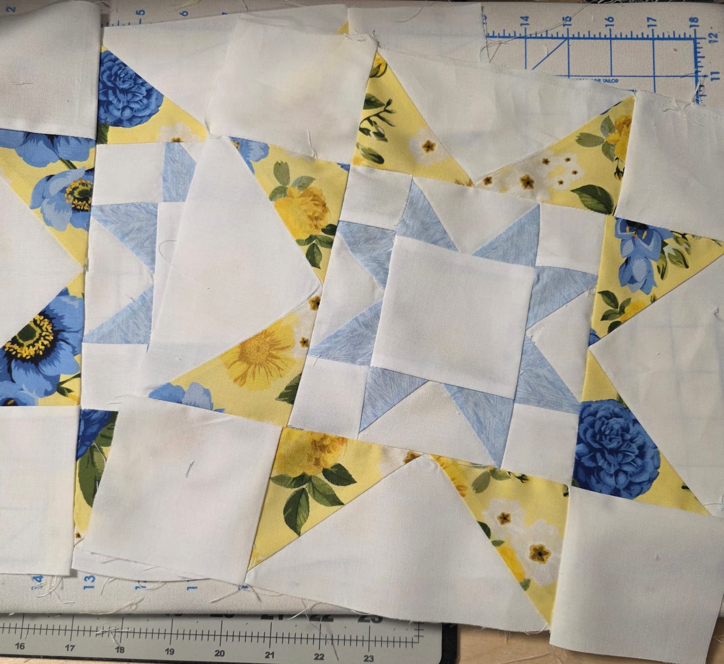 Customer photo review of Beginner Block Of The Month - Petal Path Sunshine Blooms (54.5" x 68")