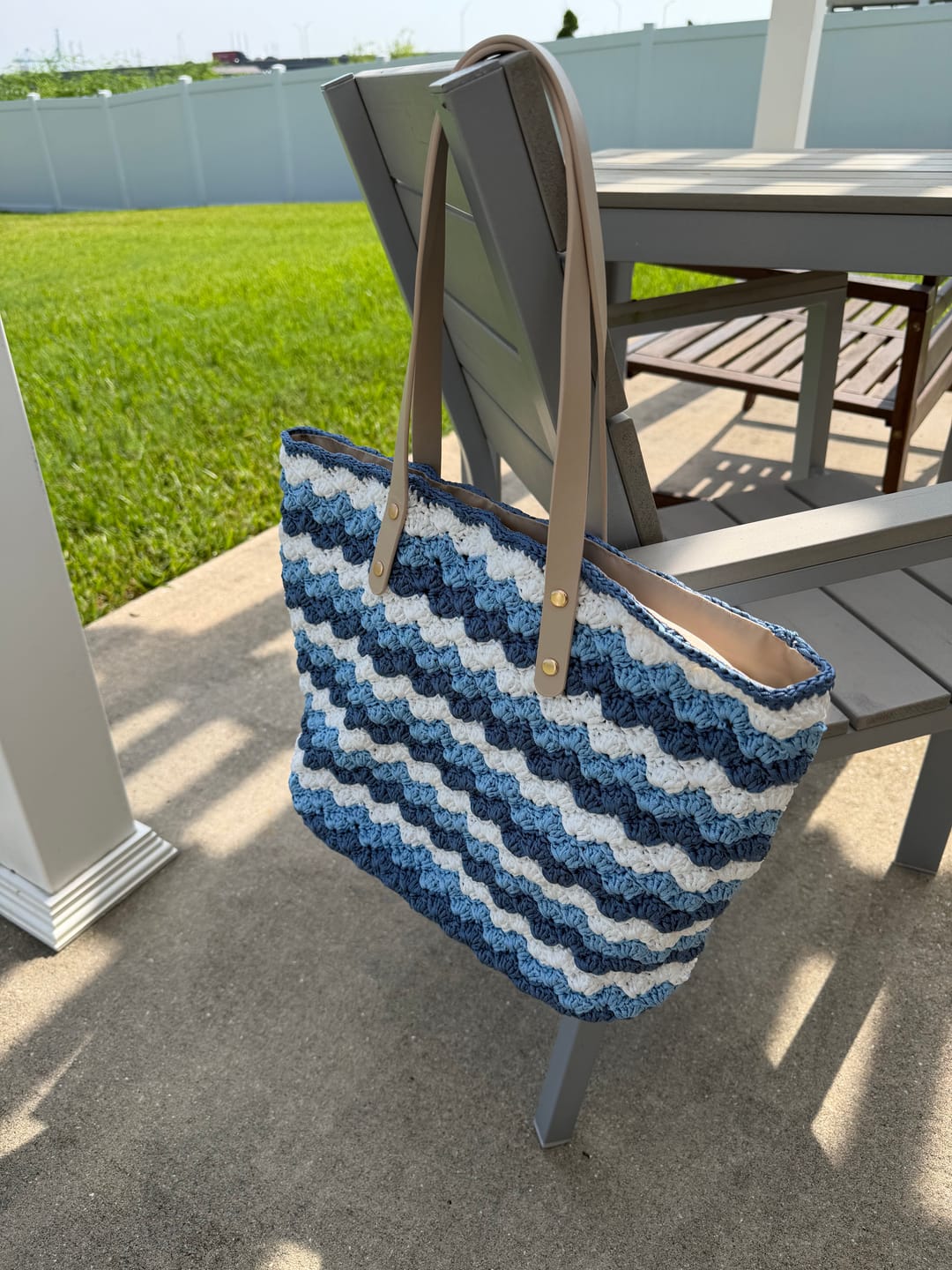 Customer photo review of Seabreaze Wave Tote Crochet Kit