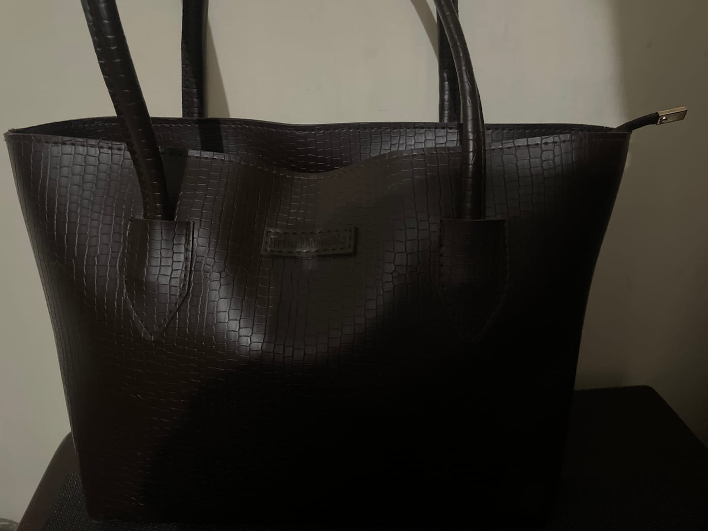 Customer photo review of Brown Belle Croc Tote Bag