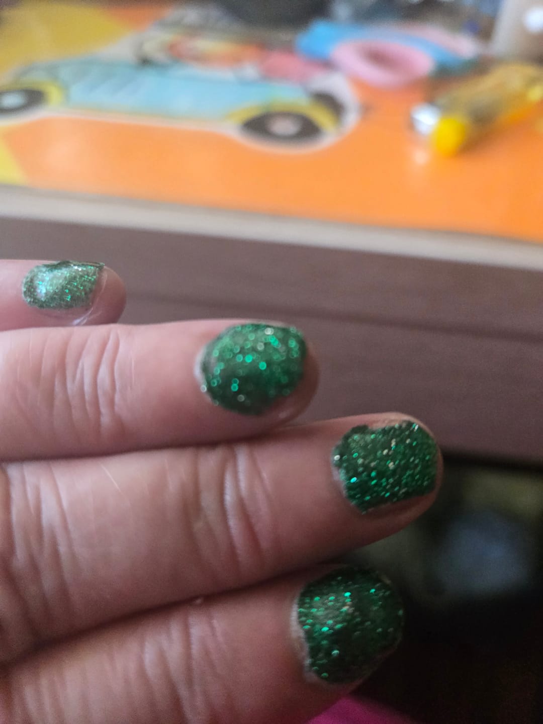 Customer photo review of Deep Forest Glamour Dipping Powder