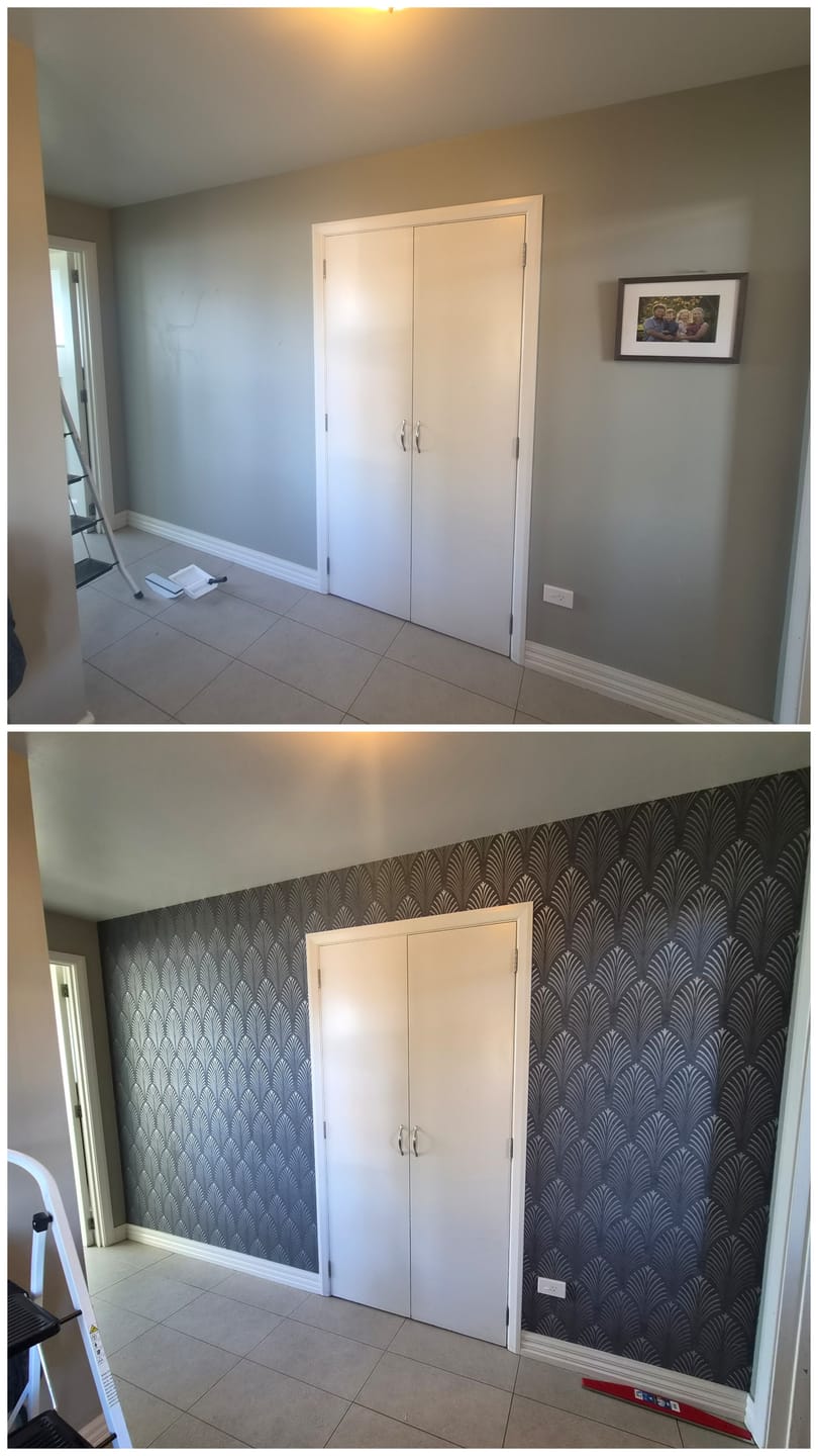 Customer photo review of Pop Style Art Deco Wallpaper - Grey - Last 33 Rolls