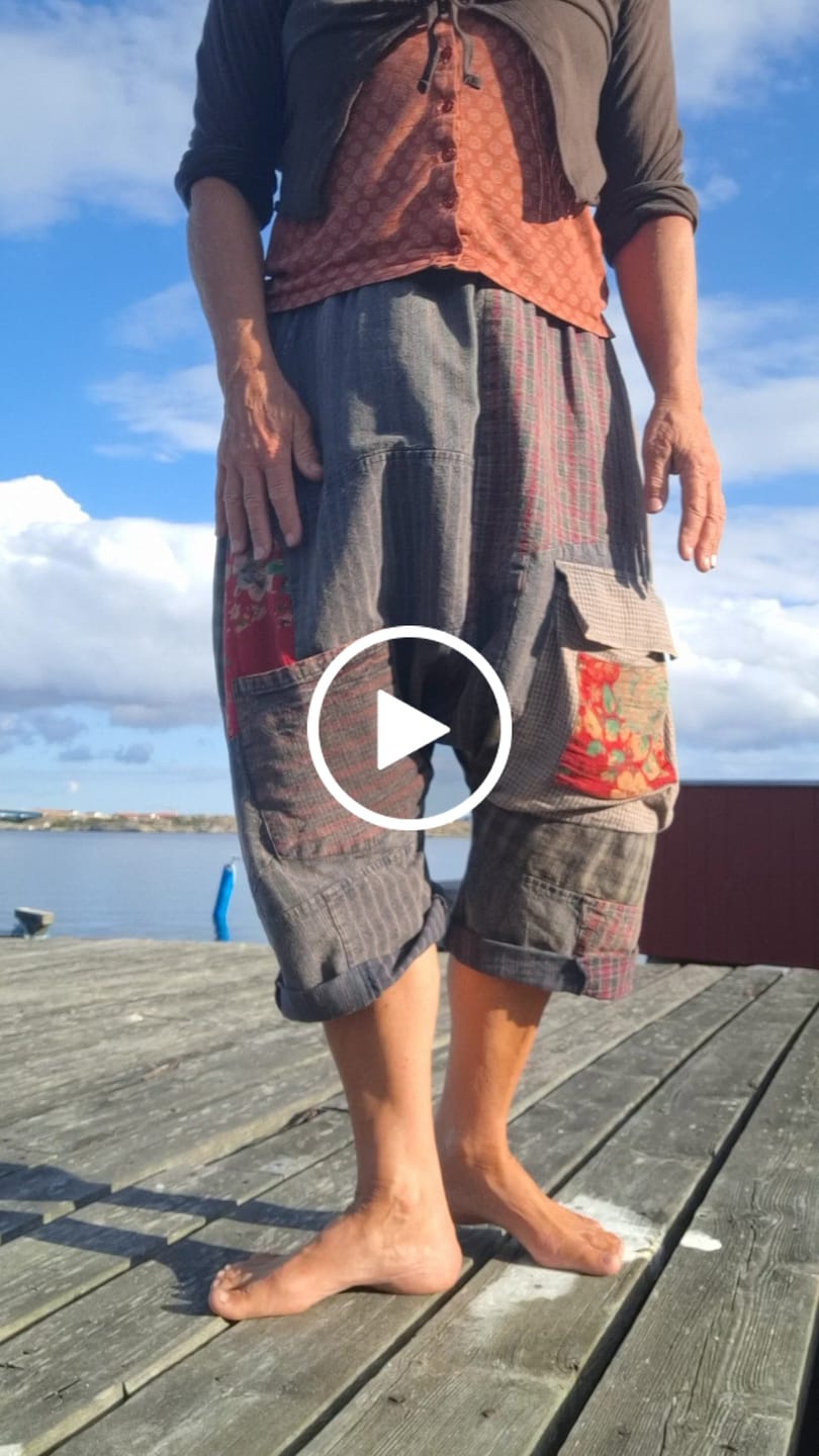 Customer video review of Plus Size Women Chinese Style Patchwork Pocket Loose Pants