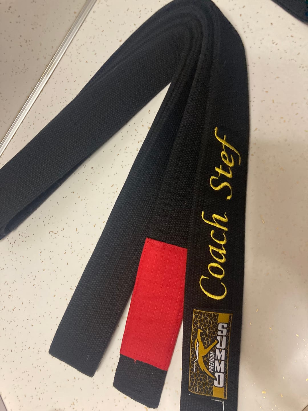 Customer photo review of Premium Custom Name Brazilian Jiu Jitsu BJJ Belt