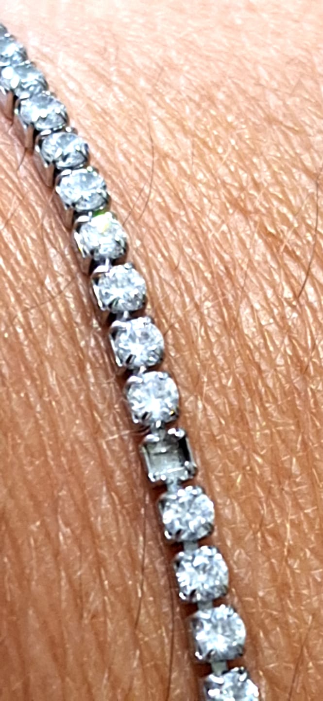 Customer photo review of BRACCIALE ACCIAIO TENNIS E ZIRCONI BIANCHI MM 2,00