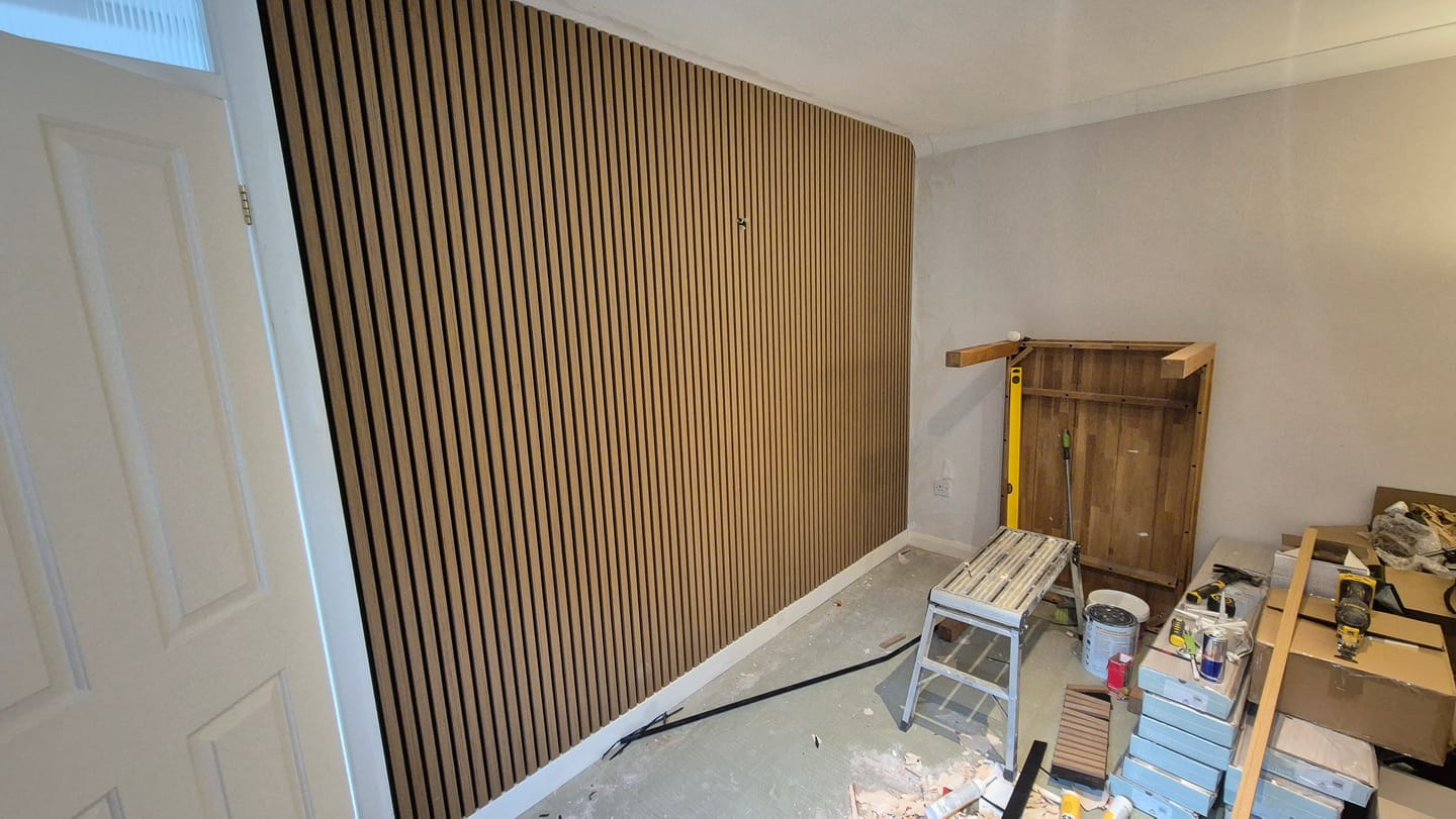 Customer photo review of Natural Oak Acoustic Wall Panel