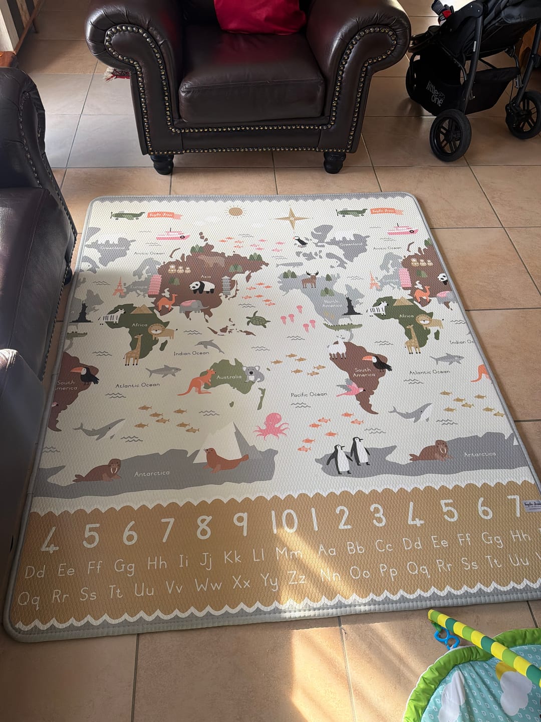 Customer photo review of Mint & Alphabet Play Mat