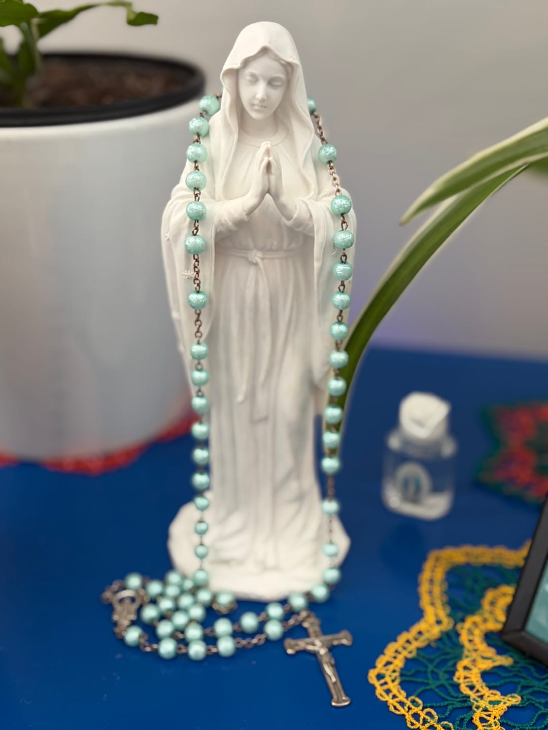 Customer photo review of Adoring Virgin Statue in White