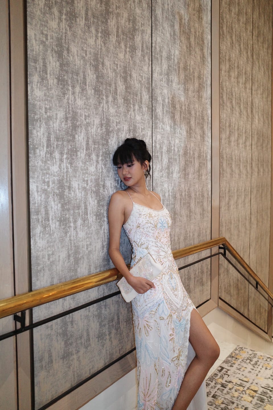 Customer photo review of P02 Primavera White Pastel Evening Gown (XS-S)