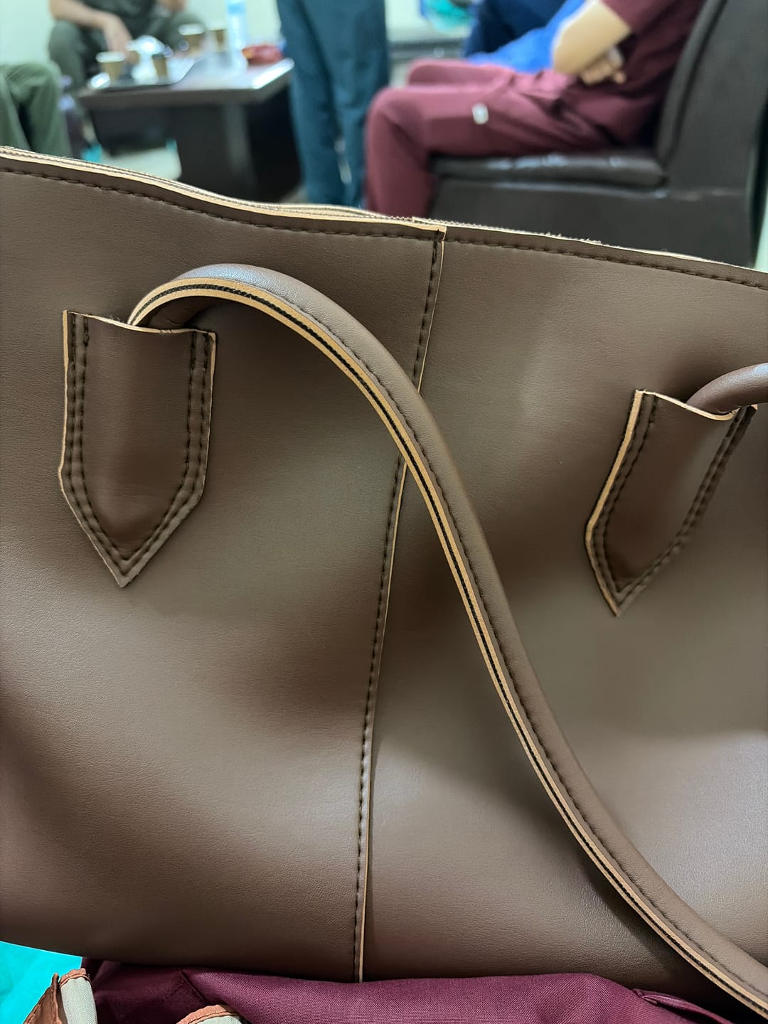 Customer photo review of Carla Shoulder Tote Brown  (Zip Closure)