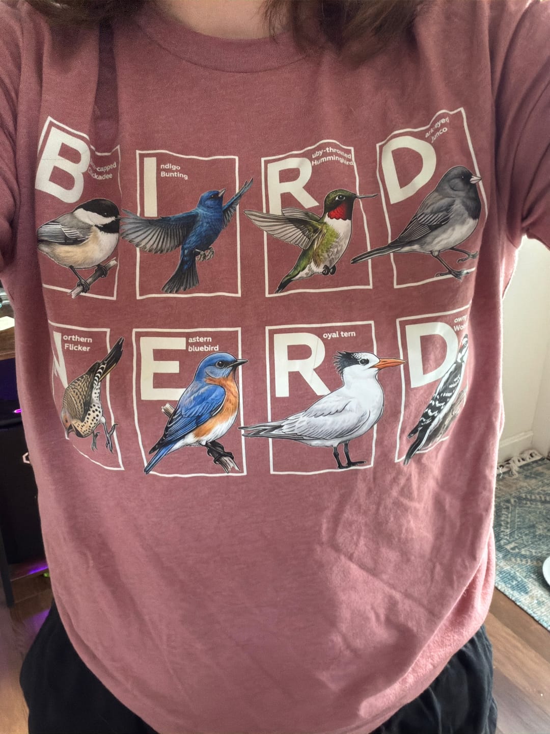 Customer photo review of Bird Nerd Shirt T-shirt