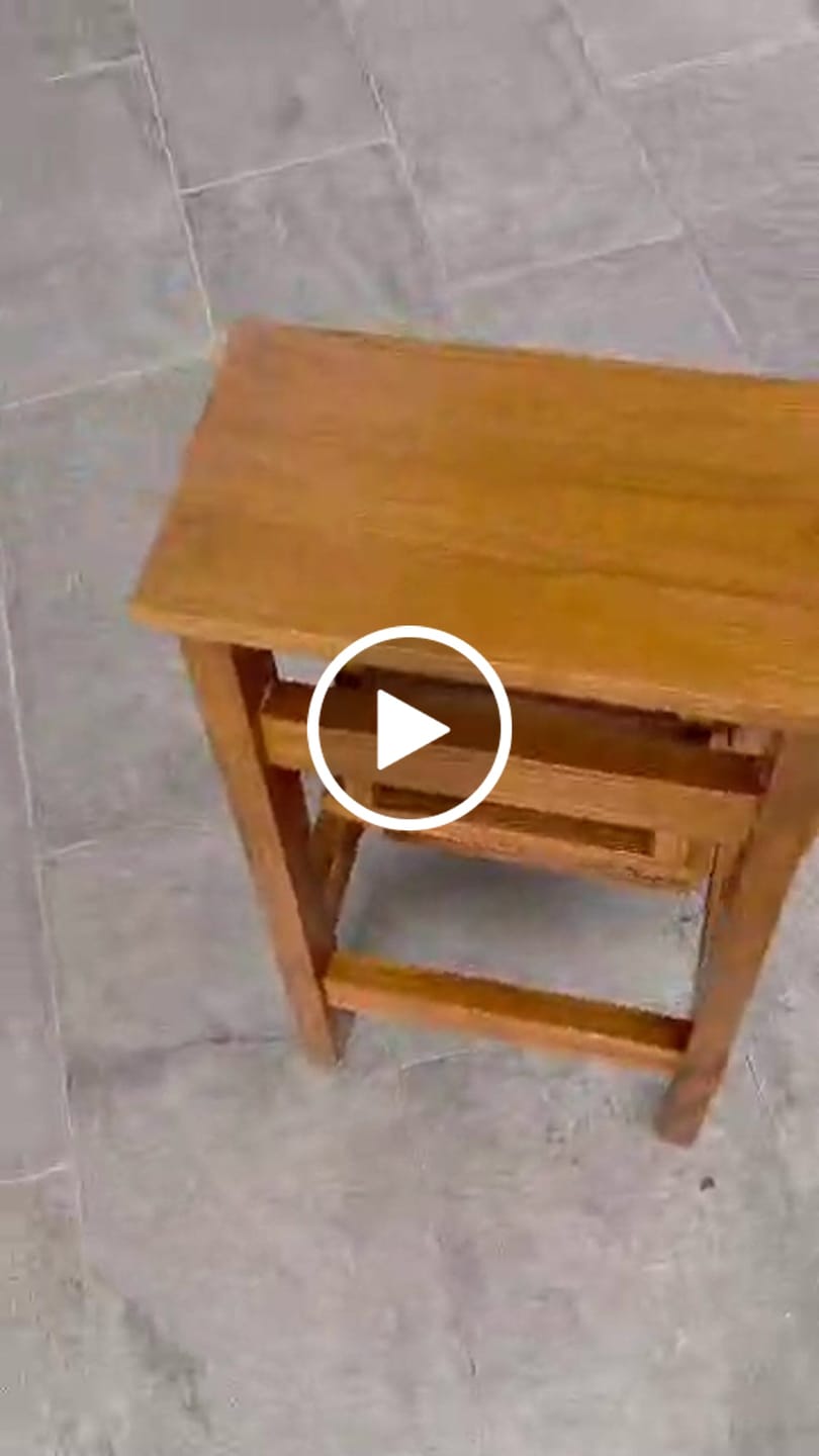 Customer video review of Teak Wood Convertible Step Stool & Bar Stool