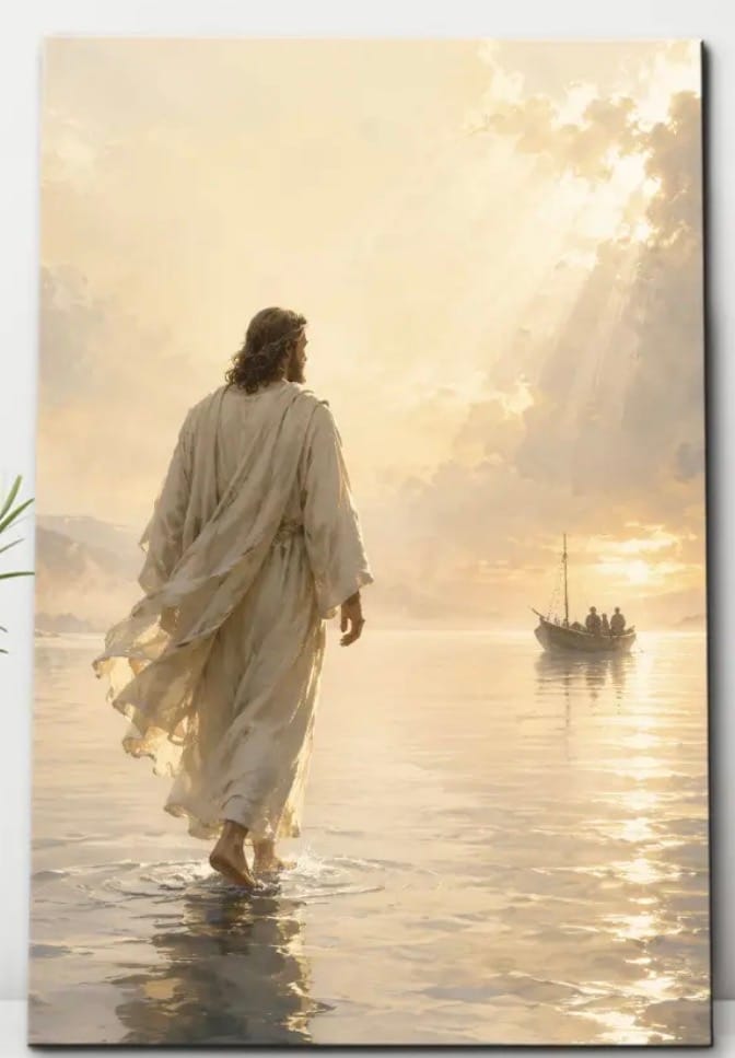 Customer photo review of Jesus Walking On Water – Matthew 14 – Christian Wall Art Canvas