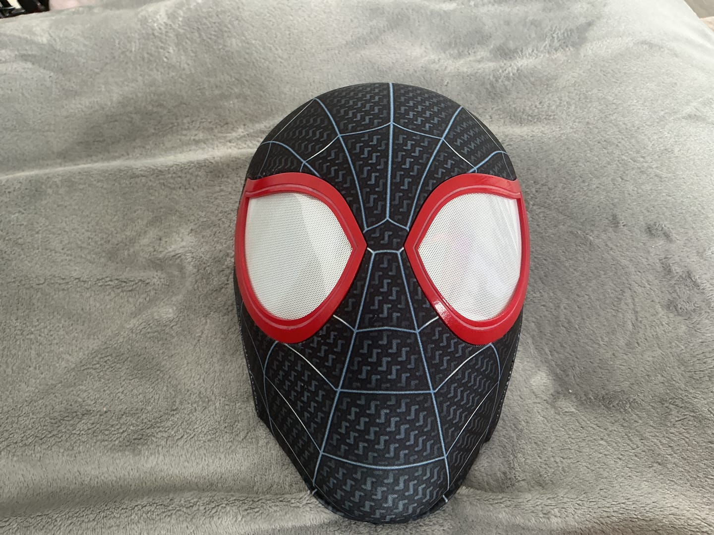 Customer photo review of Spider-Man: Into The Spider-Verse Miles Morales Life Size Wearable Mask