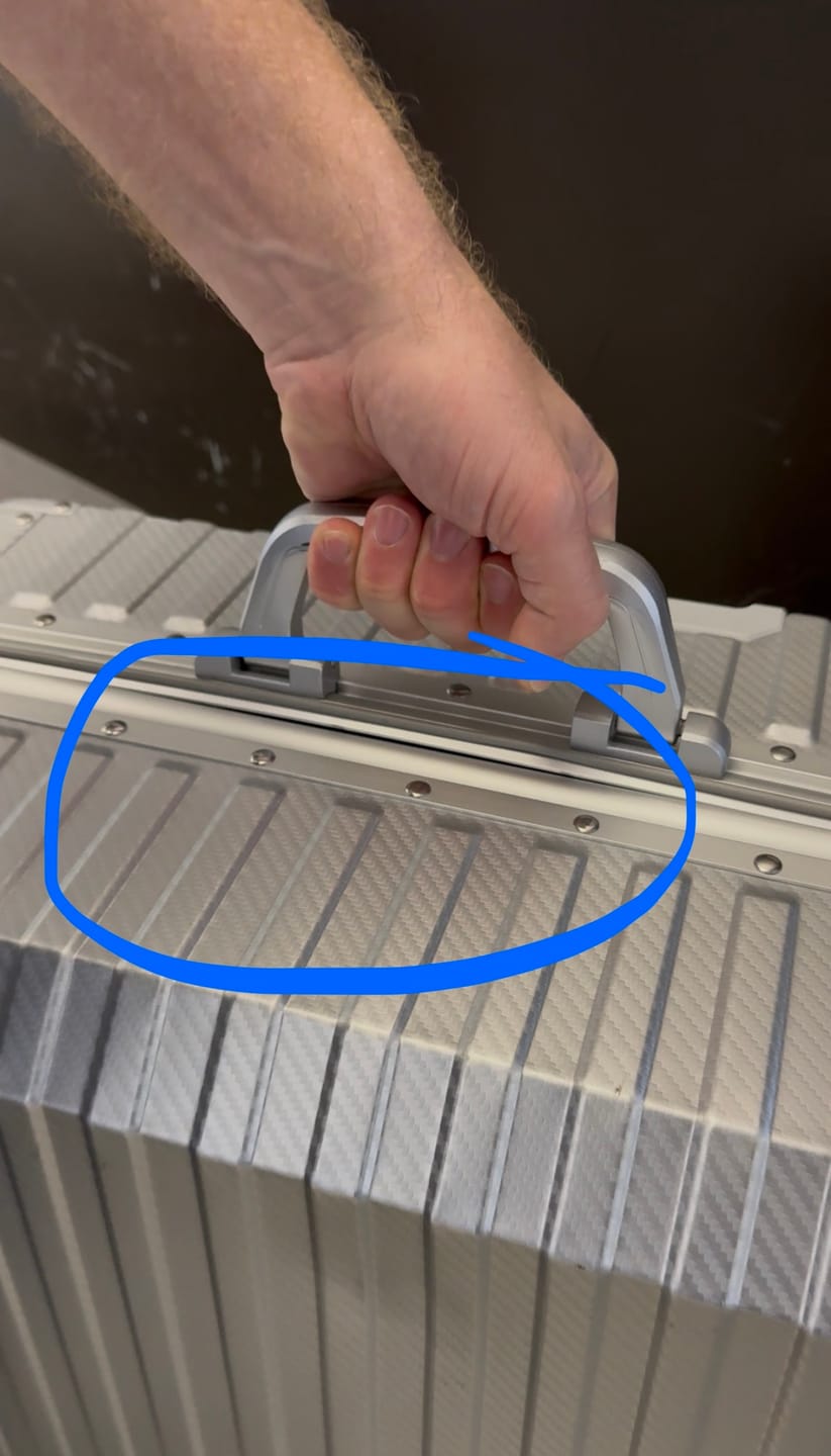 Customer photo review of TREVA Aluminum Suitcase Silver