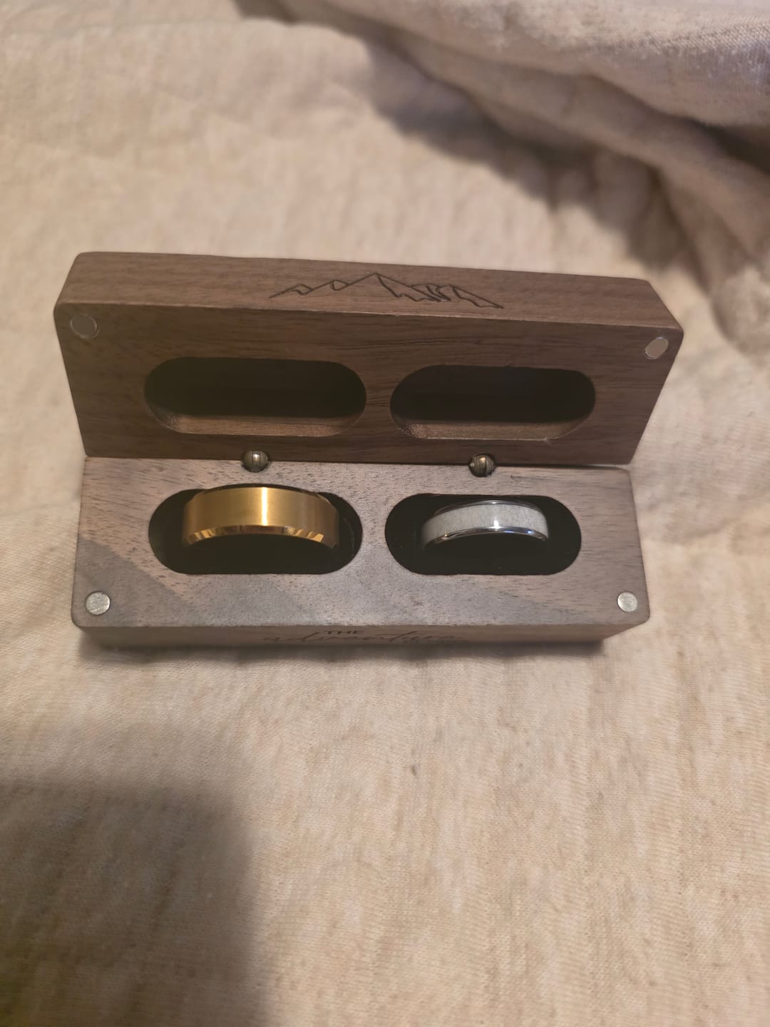 Customer photo review of Deer Antler Wedding Band - Titanium 6mm