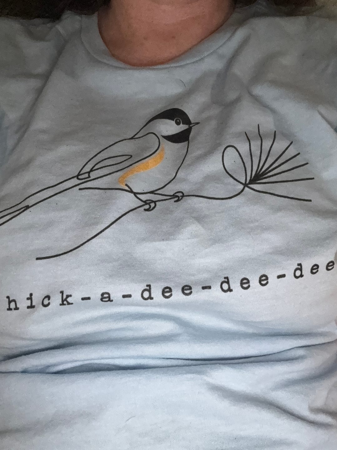 Customer photo review of Mid-Modern Chickadee Women's Tee
