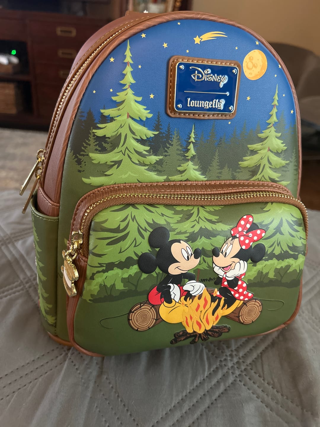 Customer photo review of *PRE-ORDER* Loungefly Mickey, Minnie, & Friends Camping Scene Mini Backpack (Exclusive)