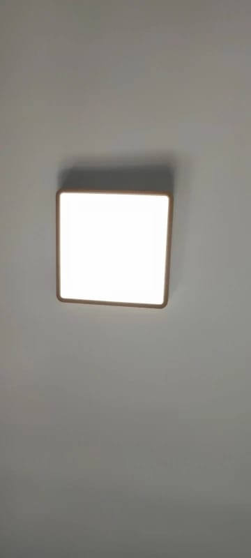 Customer photo review of Ceiling Light, Natural Rubberwood, Slim Flush Mount, Integrated LED