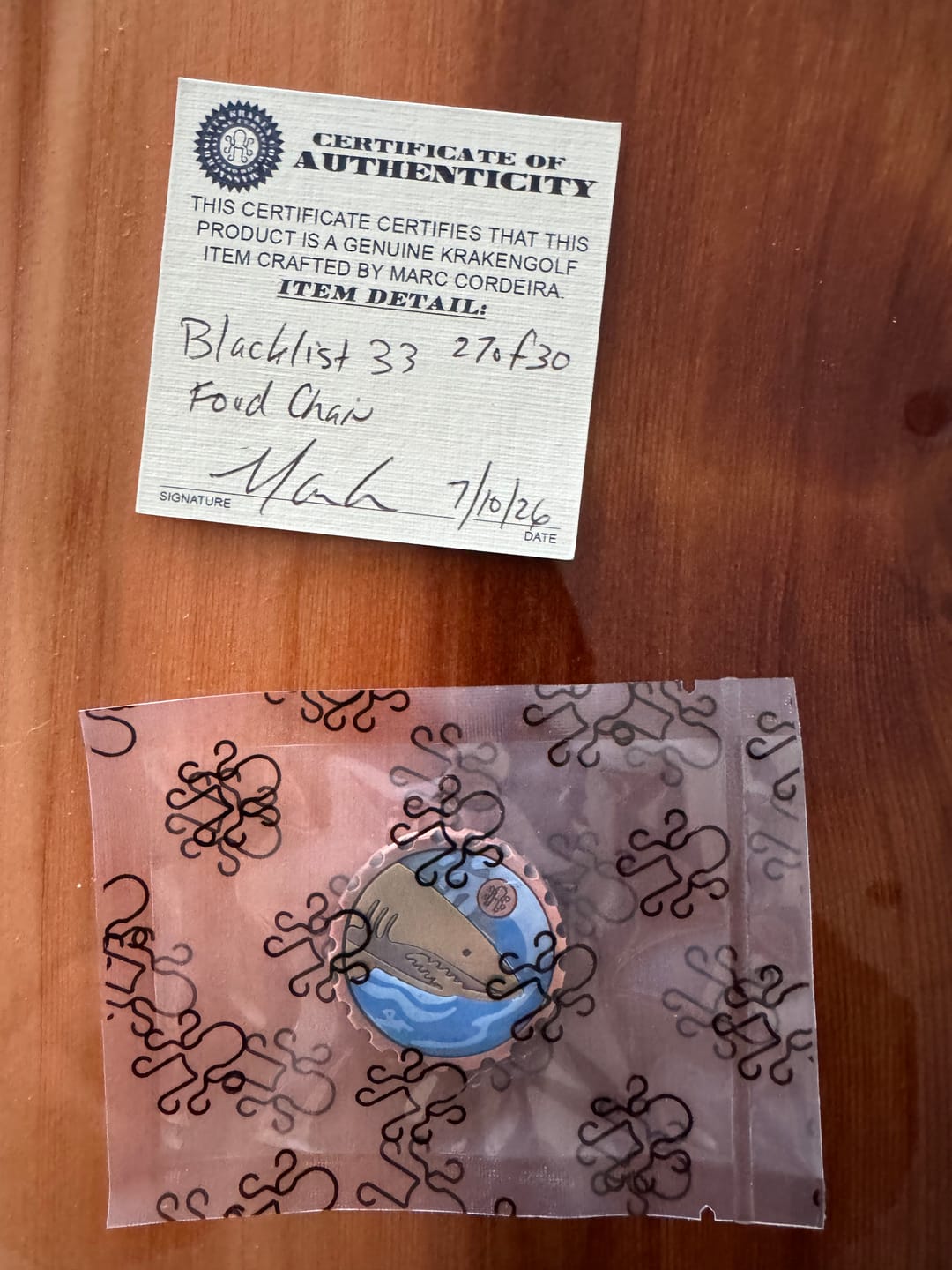 Customer photo review of BLACKLIST 033: THE FOOD CHAIN