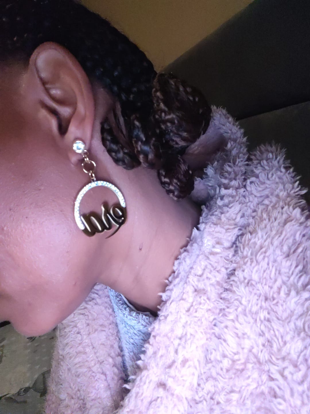 Customer photo review of Gold Muse Drop Hoops