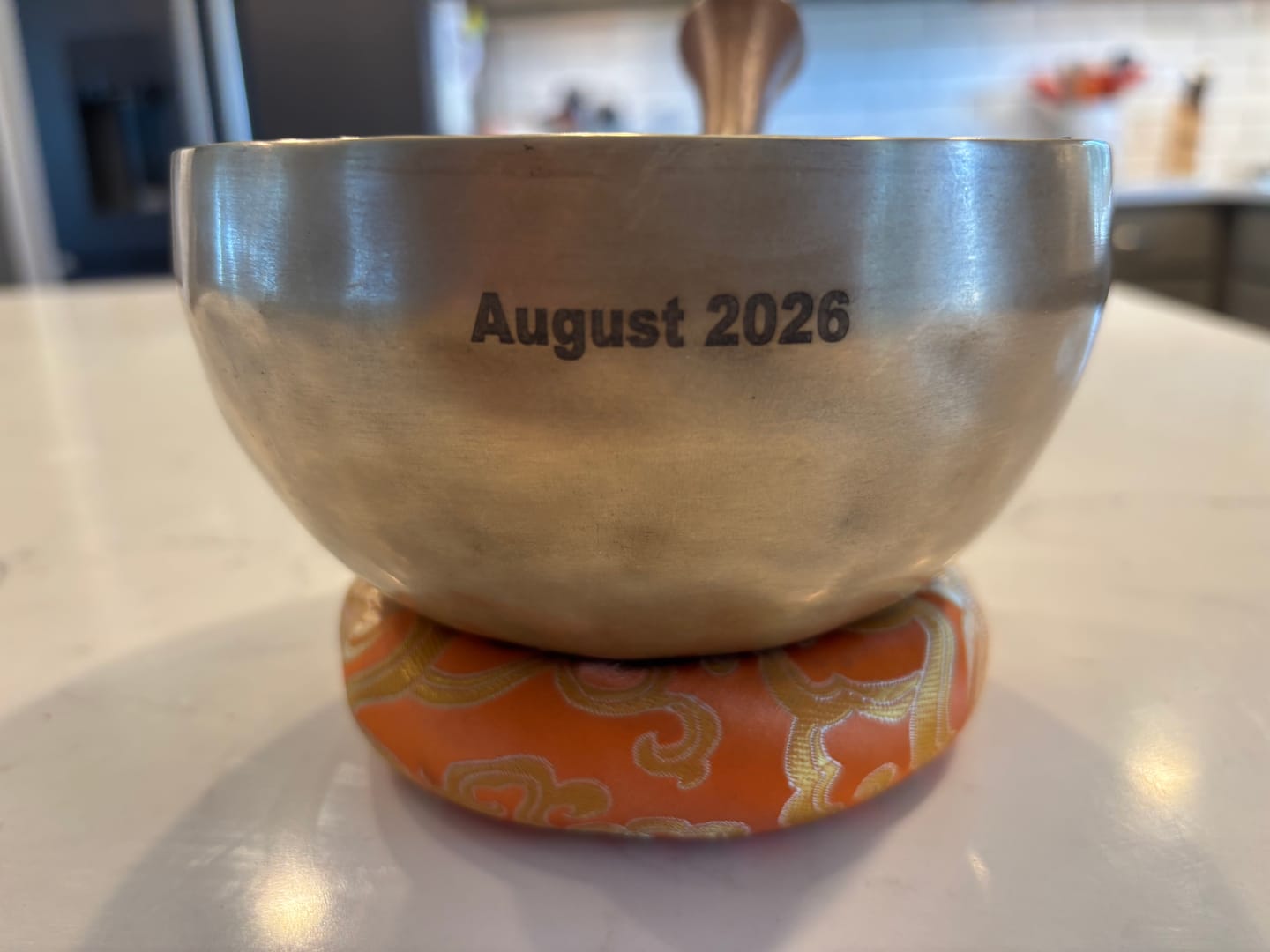 Customer photo review of Custom Engraved Singing Bowl for Gift