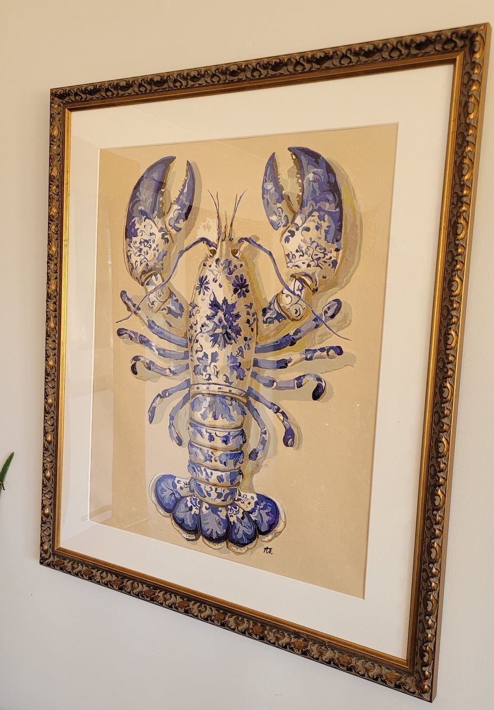 Customer photo review of Delft Lobster | Paint by Number