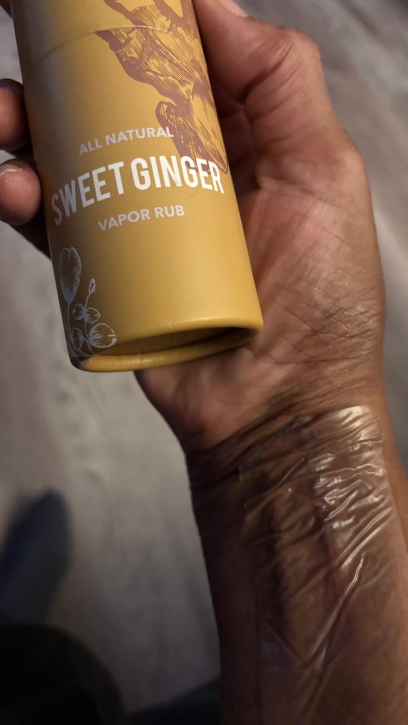 Customer photo review of Sweet Ginger Vapor Rub Stick