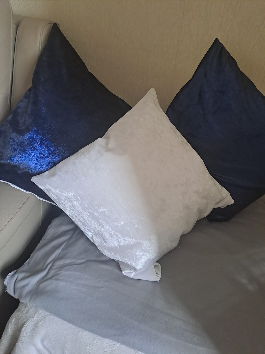 Customer photo review of Marble Crushed Velvet Upholstery Fabric